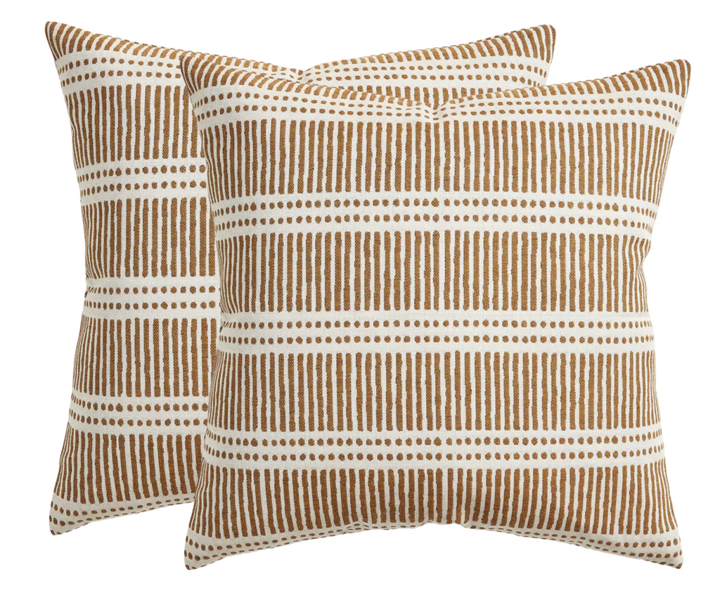 Dash Dot Pillow Cover in Rattan, Walter G Pillows, Decorative Throw Pillows