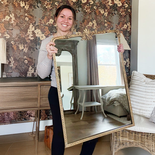 Ornate Golden Floral Rectangular Mirror